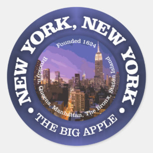 New York, New York (steden) Ronde Sticker