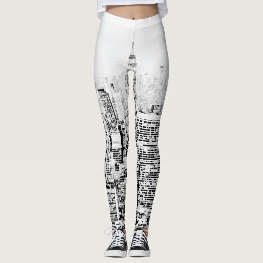 New York, New York (zwart-wit panorama) Leggings (Voorkant)