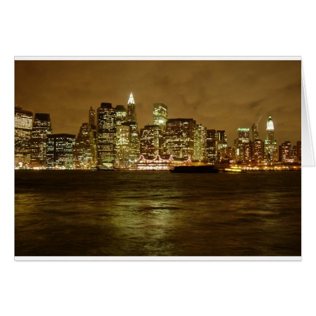New York Night Card (Voorkant Horizontaal)