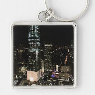 New York Night Downtown Manhattan Skyline NYC Sleutelhanger
