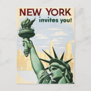  New York nodigt u uit om reizen te maken Uitnodiging Briefkaart