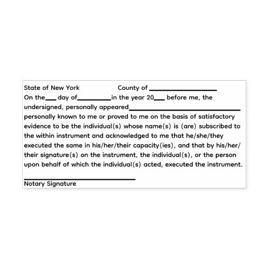New York Notary Erkenning Zelfinktende Stempel (Design)