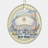 New York Nurse Keramisch Ornament (Links)