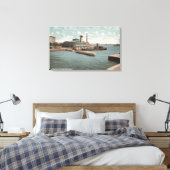 New York, NY - Aquarium en Vuurboot "New York Canvas Afdruk (Insitu (Slaapkamer))