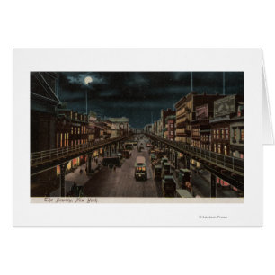 New York, NY - Bowery - scène de nuit