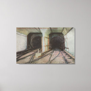 New York, NY - Hudson River Tunnel, Subway Syste Canvas Afdruk