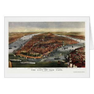 New York, NY Panoramic Map - 1870