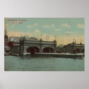 New York, NY - South Ferry Terminal Building Poster