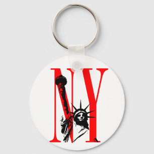 New York NY standbeeld van Liberty Logo Design Sleutelhanger
