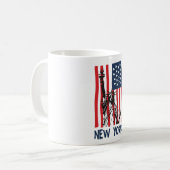 New York NY Statue of Liberty USA America Flag Koffiemok (Voorkant links)