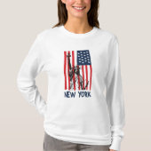 New York NY Statue of Liberty USA America Flag T-shirt (Voorkant)
