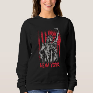 New York NY Statue of Liberty USA America Flag Trui