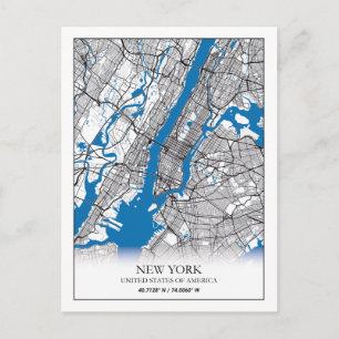 New York NY USA Travel City Map Briefkaart