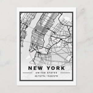 New York NY USA Travel City Map Briefkaart