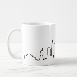 NEW YORK NYC Manhatten USA City Skyline Silhouette Koffiemok