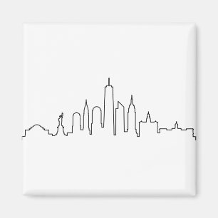 NEW YORK NYC Manhatten USA City Skyline Silhouette Magneet