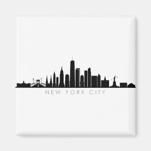 NEW YORK NYC Manhatten USA City Skyline Silhouette Magneet