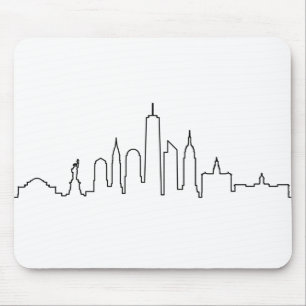 NEW YORK NYC Manhatten USA City Skyline Silhouette Muismat
