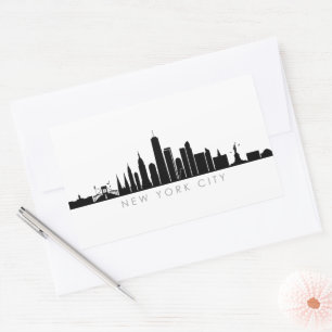 NEW YORK NYC Manhatten USA City Skyline Silhouette Rechthoekige Sticker