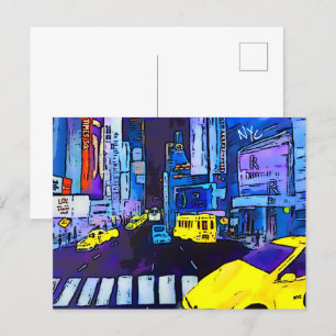 New York NYC Original Art Times Square Briefkaart