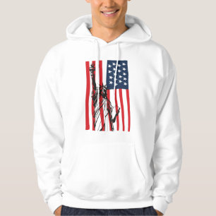 New York NYC Status of Liberty USA America Flag Hoodie