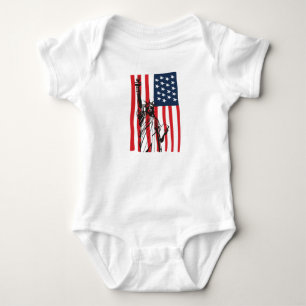 New York NYC Status of Liberty USA America Flag Romper