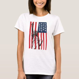 New York NYC Status of Liberty USA America Flag T-shirt