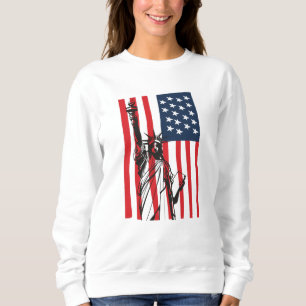 New York NYC Status of Liberty USA America Flag Trui