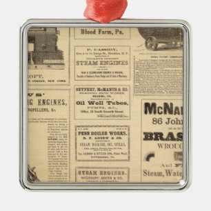 New York Oil Advertisements Metalen Ornament