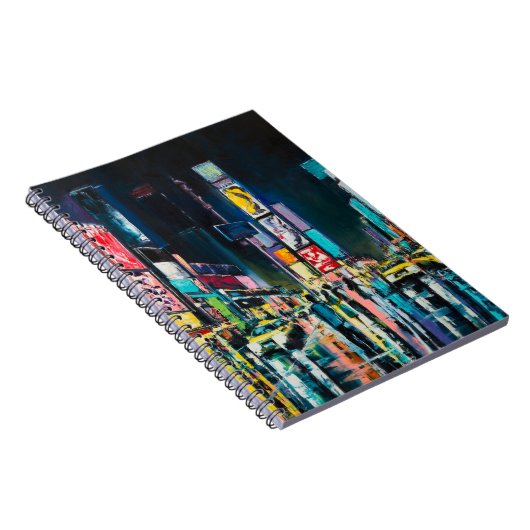 'New York' olieschilderij, een nachtelijk uitzicht Notitieboek (Rechterzijde)