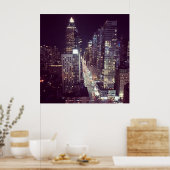 New York op nacht 2 Poster (Keuken)