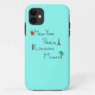 New York, Parijs, Londen, Miami iPhone 11 Hoesje