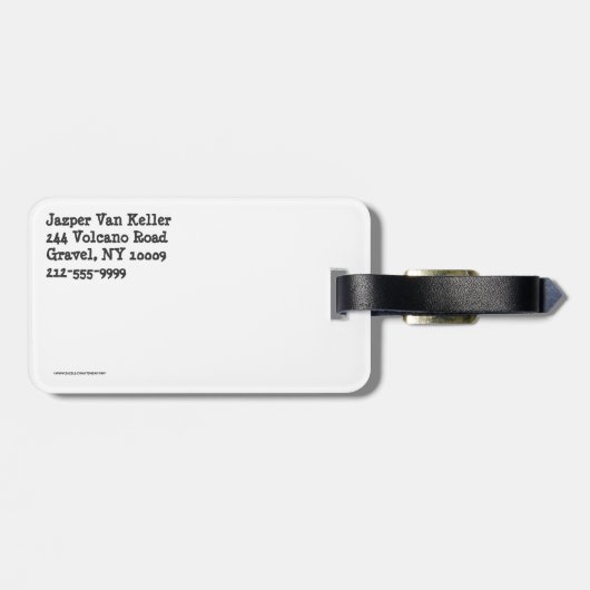 New York Pattern Dark Grey Bagagelabel (Achterkant horizontaal)