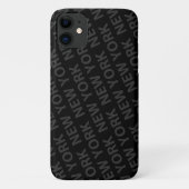 New York Pattern Dark Grey Case-Mate iPhone Case (Achterkant)