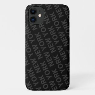 New York Pattern Dark Grey iPhone 11 Hoesje