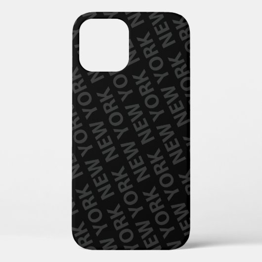 New York Pattern Dark Grey Hoesje-Mate iPhone Case (Achterkant)