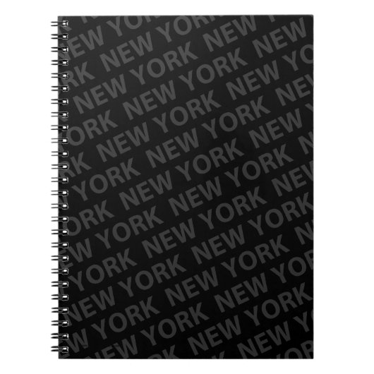 New York Pattern Dark Grey Notitieboek (Voorkant)
