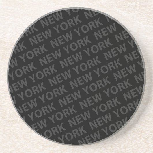 New York Pattern Dark Grey Zandsteen Onderzetter (Voorkant)