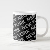 New York Pattern Gray Jumbo Beker (Rechts)