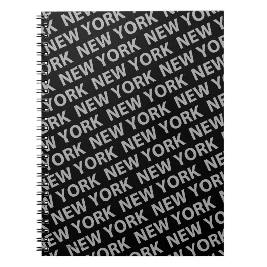 New York Pattern Gray Notitieboek (Voorkant)