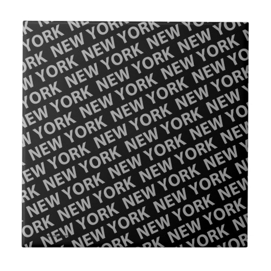 New York Pattern Gray Tegeltje (Voorkant)