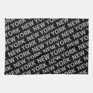 New York Pattern Gray Theedoek
