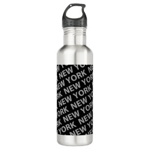 New York Pattern Gray Waterfles