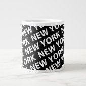 New York Pattern White Jumbo Mok (Voorkant)
