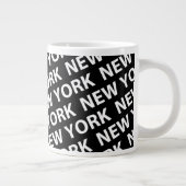 New York Pattern White Jumbo Mok (Rechts)