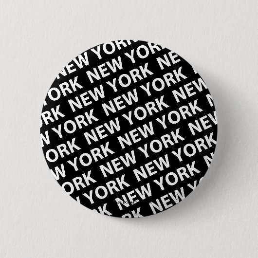New York Pattern White Ronde Button 5,7 Cm (Voorkant)