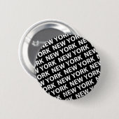 New York Pattern White Ronde Button 5,7 Cm (Voorkant /achterkant)