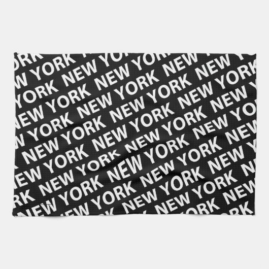 New York Pattern White Theedoek (Horizontaal)