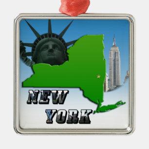 New York plattegrond, Standbeeld van de Vrijheid, Metalen Ornament