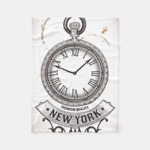 New York Pocket Watch Fleece Deken